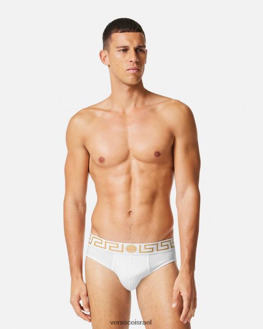 גברים Versace לבן שחור תחתוני גרקה גבול 2 חבילה תחתונים ובגדי חוף N8T21781