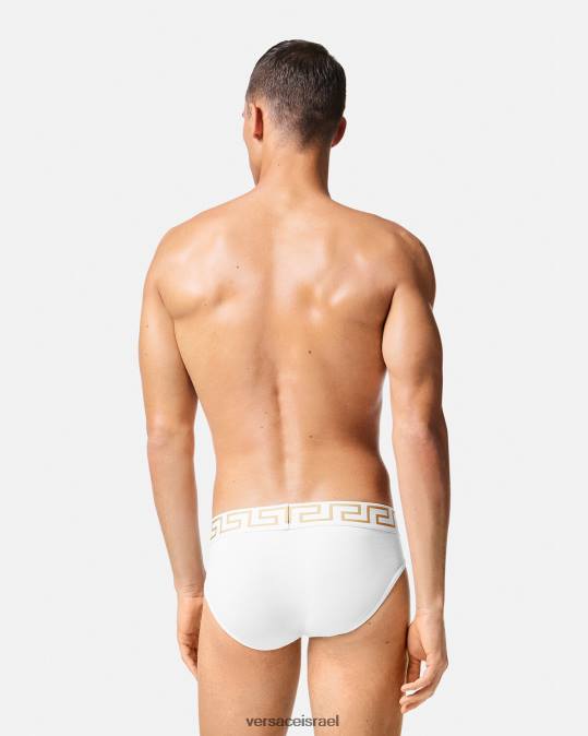גברים Versace לבן שחור תחתוני גרקה גבול 2 חבילה תחתונים ובגדי חוף N8T21781