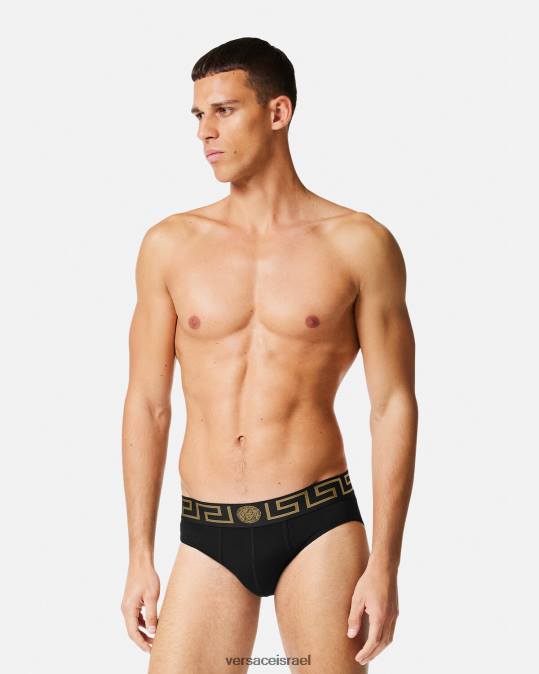 גברים Versace לבן שחור תחתוני גרקה גבול 2 חבילה תחתונים ובגדי חוף N8T21781