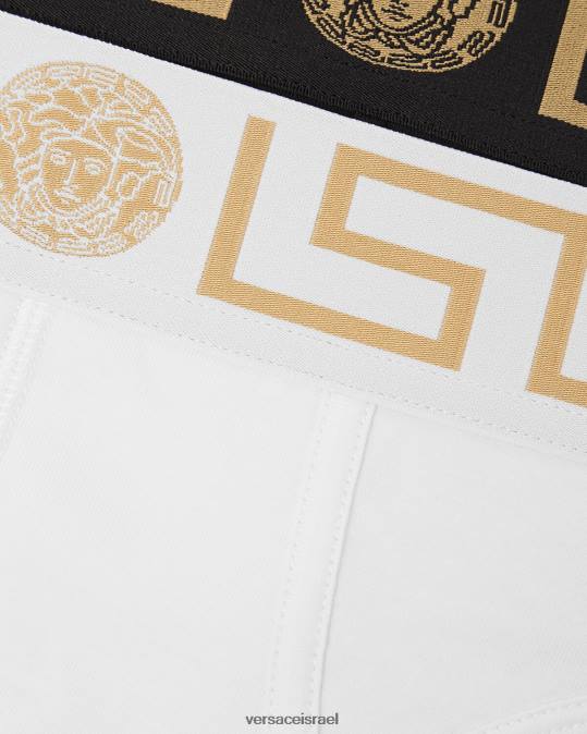 גברים Versace לבן שחור תחתוני גרקה גבול 2 חבילה תחתונים ובגדי חוף N8T21781