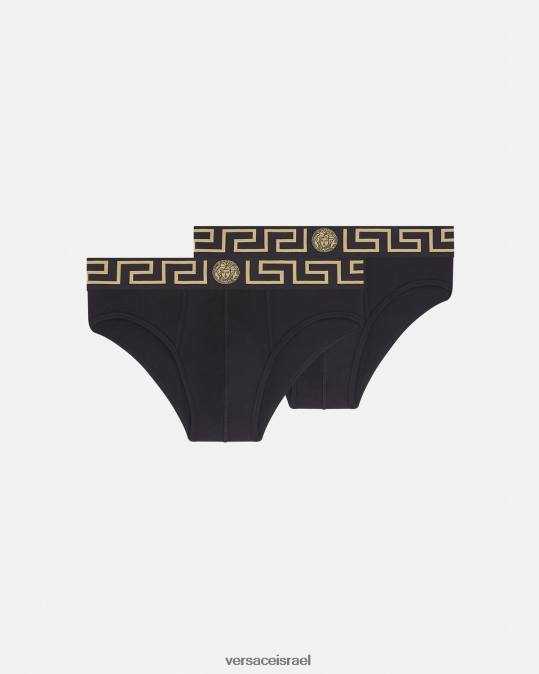 גברים Versace שָׁחוֹר תחתוני גרקה גבול 2 חבילה תחתונים ובגדי חוף N8T21782
