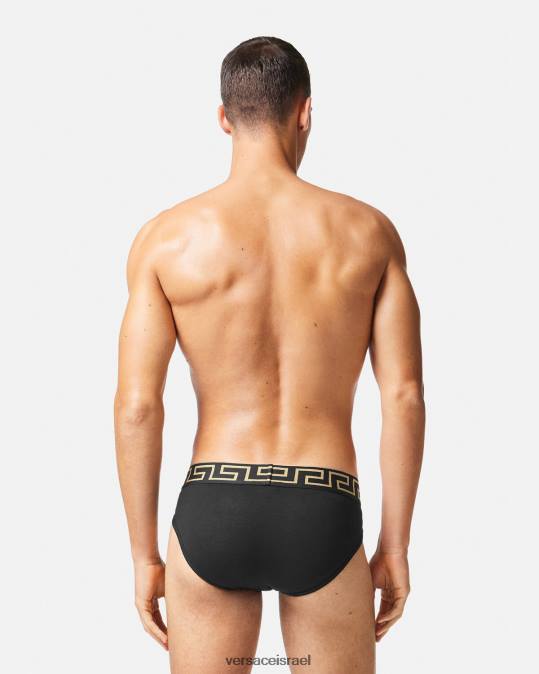 גברים Versace שָׁחוֹר תחתוני גרקה גבול 2 חבילה תחתונים ובגדי חוף N8T21782
