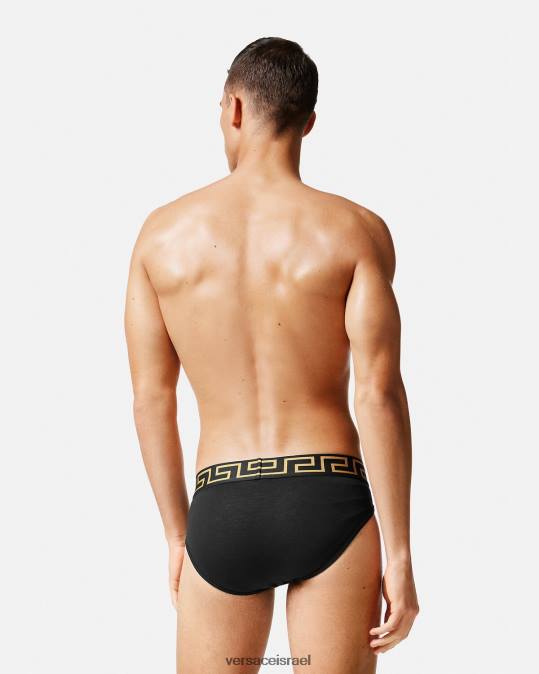 גברים Versace אפור ושחור תחתוני גרקה גבול 2 חבילה תחתונים ובגדי חוף N8T21783