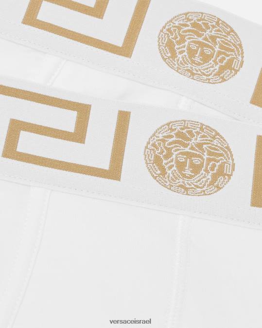 גברים Versace זהב לבן תחתוני גרקה גבול 2 חבילה תחתונים ובגדי חוף N8T21784