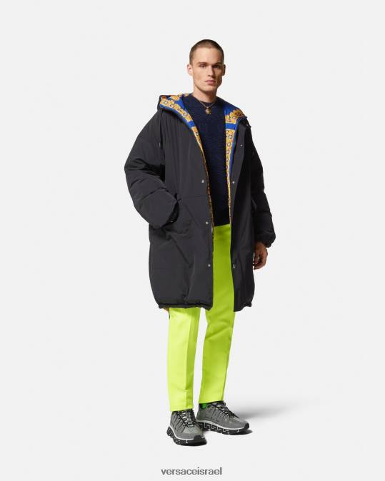 גברים Versace כחול וזהב פארק פאפר בארוקו 660 הפיך הַלבָּשָׁה N8T21239