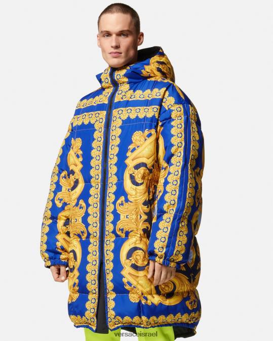 גברים Versace כחול וזהב פארק פאפר בארוקו 660 הפיך הַלבָּשָׁה N8T21239