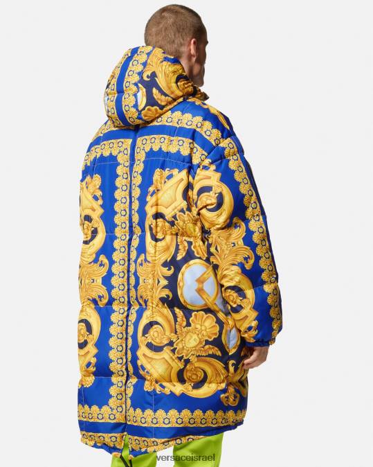 גברים Versace כחול וזהב פארק פאפר בארוקו 660 הפיך הַלבָּשָׁה N8T21239