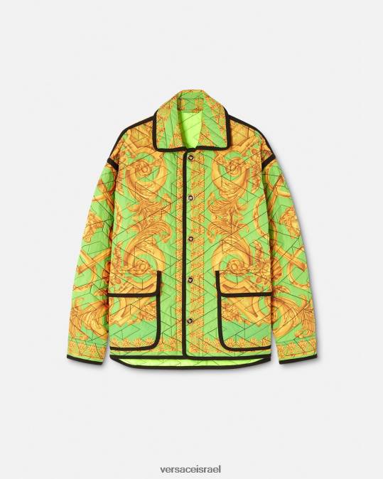 גברים Versace זהב וירוק ז'קט בלוסון קווילטי בארוקו 660 הַלבָּשָׁה N8T21242
