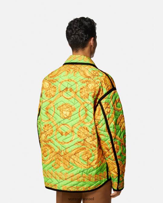 גברים Versace זהב וירוק ז'קט בלוסון קווילטי בארוקו 660 הַלבָּשָׁה N8T21242