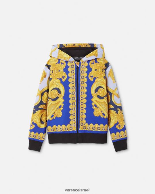 יְלָדִים Versace כחול וזהב קפוצ'ון בארוקו 660 רוכסן הַלבָּשָׁה N8T22108