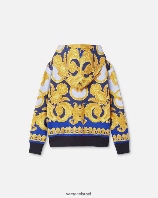יְלָדִים Versace כחול וזהב קפוצ'ון בארוקו 660 רוכסן הַלבָּשָׁה N8T22108