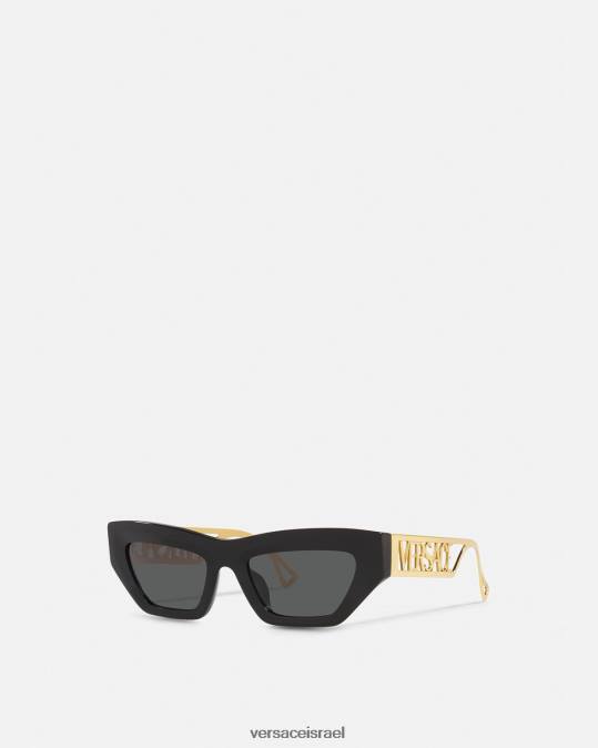 נשים Versace זהב שחור משקפי שמש עם לוגו וינטג' משנות ה-90 אביזרים N8T2615
