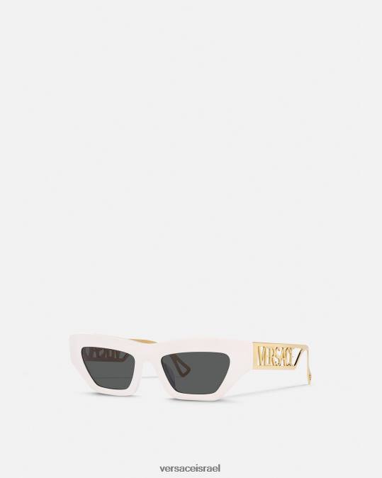 נשים Versace זהב לבן משקפי שמש עם לוגו וינטג' משנות ה-90 אביזרים N8T2617