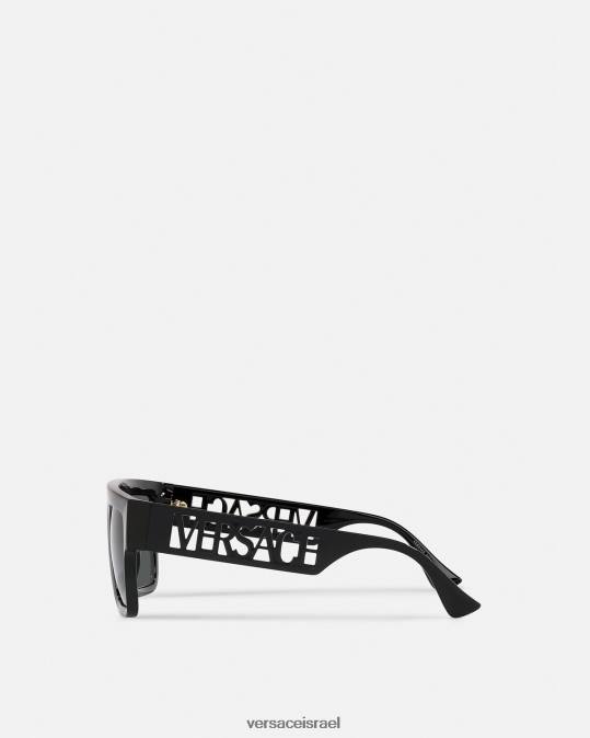 נשים Versace שָׁחוֹר משקפי שמש לוגו וינטג' משנות ה-90 אביזרים N8T2618
