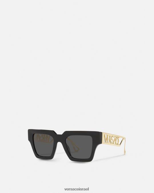 נשים Versace זהב שחור משקפי שמש לוגו וינטג' משנות ה-90 אביזרים N8T2619