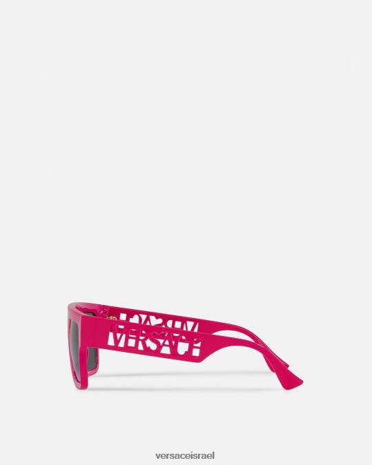 נשים Versace ורוד פוקסיה משקפי שמש לוגו וינטג' משנות ה-90 אביזרים N8T2690