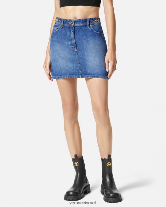 נשים Versace כְּחוֹל חצאית מיני ג'ינס מדוזה '95 הַלבָּשָׁה N8T2167