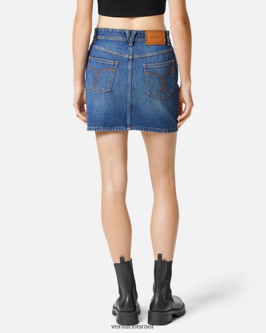 נשים Versace כְּחוֹל חצאית מיני ג'ינס מדוזה '95 הַלבָּשָׁה N8T2167