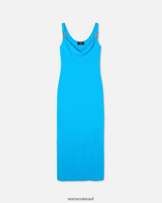 נשים Versace כְּחוֹל שמלה ארוכה מדוזה 95' הַלבָּשָׁה N8T217