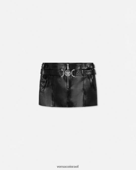 נשים Versace שָׁחוֹר חצאית מיני מעור מדוזה '95 הַלבָּשָׁה N8T2175
