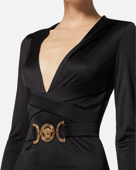 נשים Versace שָׁחוֹר שמלת קפוצ'ון מדוזה 95' הַלבָּשָׁה N8T236