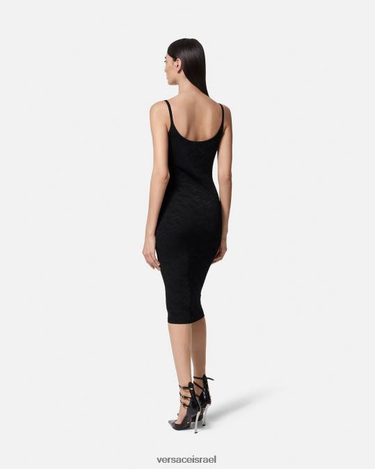 נשים Versace שָׁחוֹר שמלת מידי סריג מדוזה 95 לה גרקה הַלבָּשָׁה N8T238