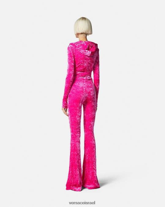נשים Versace ורוד פוקסיה סרבל קפוצ'ון מדוזה '95 קטיפה הַלבָּשָׁה N8T256
