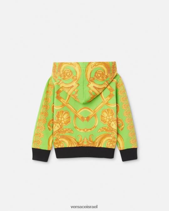 יְלָדִים Versace זהב וירוק Barocco 660 קפוצ'ון רוכסן לתינוק הַלבָּשָׁה N8T21892