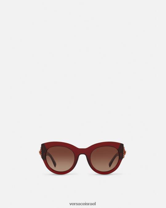 נשים Versace בורדו משקפי שמש מחווה Jewel אביזרים N8T2684