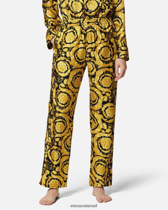 נשים Versace הדפס תחתוני פיג'מה משי בהדפס בארוק תחתונים ובגדי חוף N8T21026