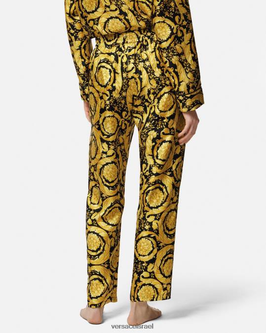 נשים Versace הדפס תחתוני פיג'מה משי בהדפס בארוק תחתונים ובגדי חוף N8T21026