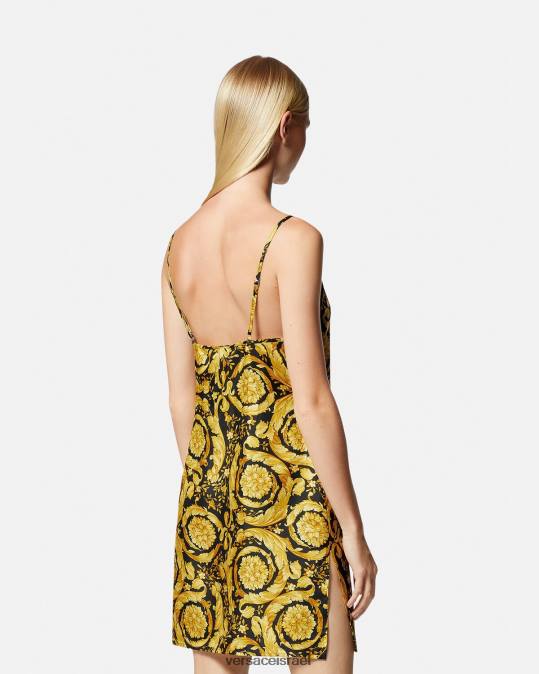 נשים Versace הדפס נעלי פיג'מה משי בארוקו תחתונים ובגדי חוף N8T21029