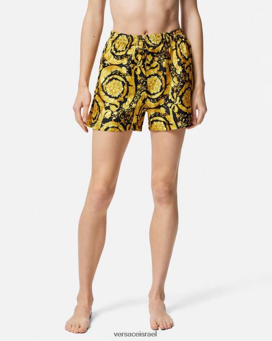 נשים Versace הדפס מכנסי פיג'מה משי בהדפס בארוק תחתונים ובגדי חוף N8T21030