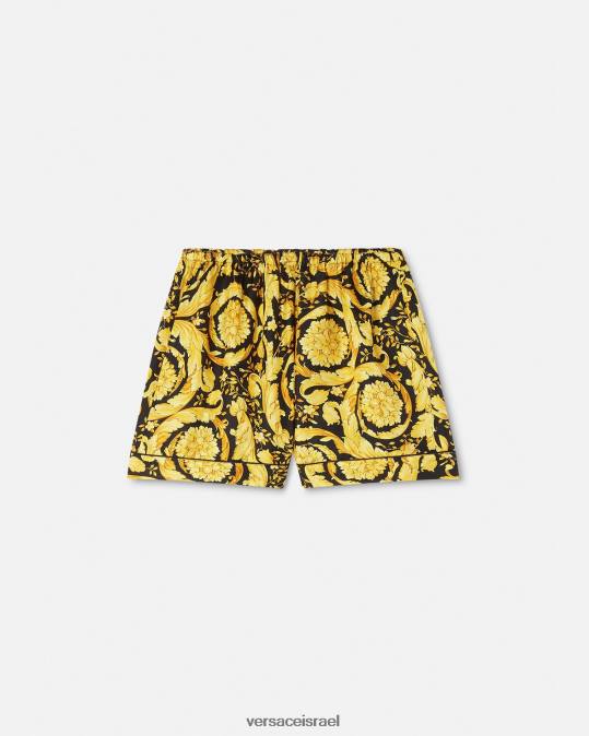 נשים Versace הדפס מכנסי פיג'מה משי בהדפס בארוק תחתונים ובגדי חוף N8T21031