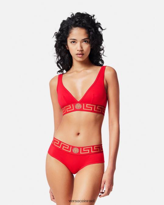 נשים Versace אָדוֹם ברלט גבול גרקה תחתונים ובגדי חוף N8T21041