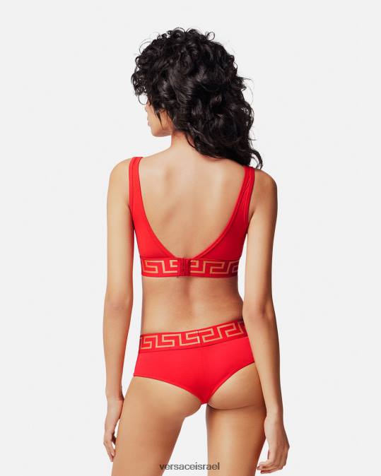 נשים Versace אָדוֹם ברלט גבול גרקה תחתונים ובגדי חוף N8T21041