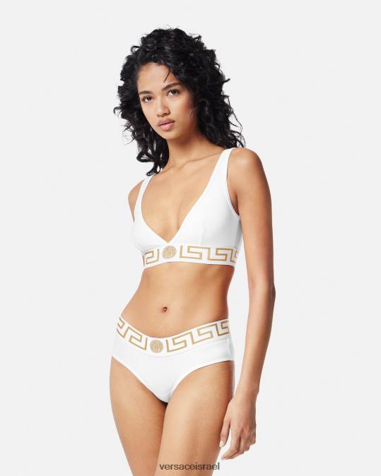 נשים Versace לבן ברלט גבול גרקה תחתונים ובגדי חוף N8T21042