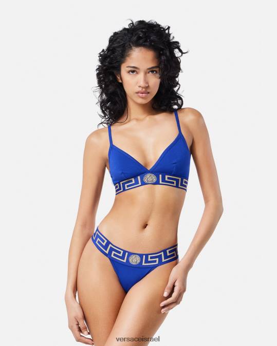 נשים Versace כְּחוֹל ברלט גבול גרקה תחתונים ובגדי חוף N8T21046
