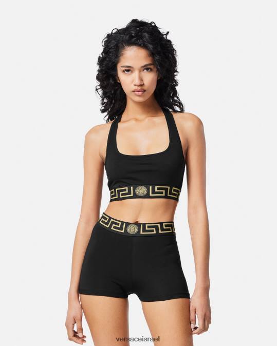 נשים Versace שָׁחוֹר גזעי גבול גרקה תחתונים ובגדי חוף N8T21048