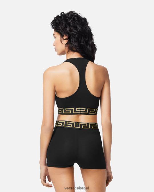 נשים Versace שָׁחוֹר גזעי גבול גרקה תחתונים ובגדי חוף N8T21048