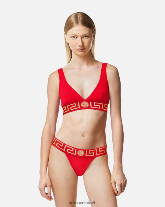 נשים Versace אָדוֹם חוטיני גרקה גבול תחתונים ובגדי חוף N8T21050