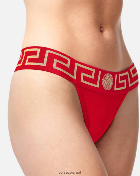 נשים Versace אָדוֹם חוטיני גרקה גבול תחתונים ובגדי חוף N8T21050