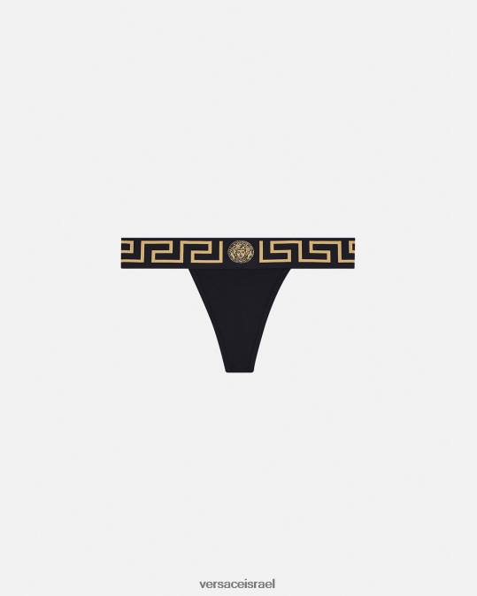 נשים Versace שָׁחוֹר חוטיני גרקה גבול תחתונים ובגדי חוף N8T21051