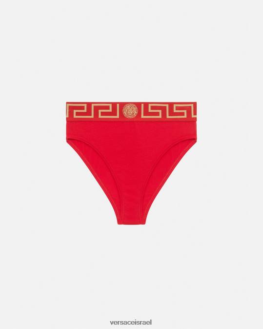 נשים Versace אָדוֹם תחתוני רגליים גבוהים של גרקה תחתונים ובגדי חוף N8T21054