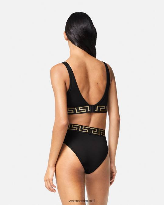 נשים Versace שָׁחוֹר תחתוני רגליים גבוהים של גרקה תחתונים ובגדי חוף N8T21055