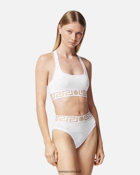 נשים Versace לבן תחתוני רגליים גבוהים של גרקה תחתונים ובגדי חוף N8T21056