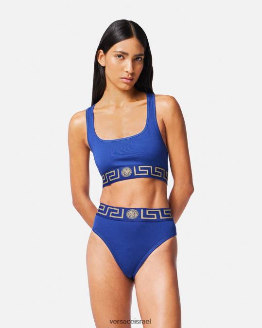 נשים Versace כְּחוֹל תחתוני רגליים גבוהים של גרקה תחתונים ובגדי חוף N8T21058