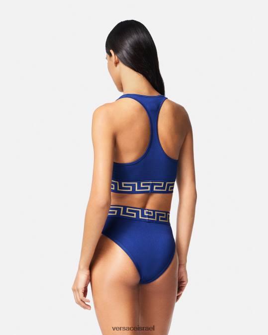 נשים Versace כְּחוֹל תחתוני רגליים גבוהים של גרקה תחתונים ובגדי חוף N8T21058