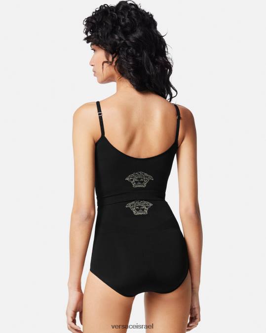 נשים Versace שָׁחוֹר תחתונים לגזרה גבוהה של מדוזה תחתונים ובגדי חוף N8T21063