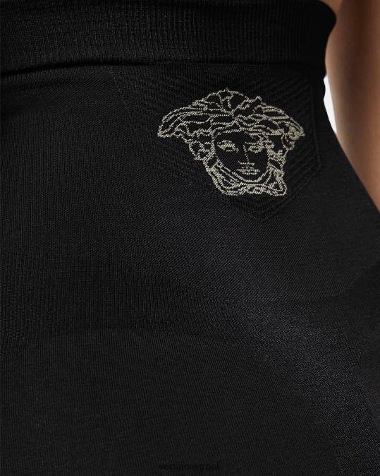 נשים Versace שָׁחוֹר תחתונים לגזרה גבוהה של מדוזה תחתונים ובגדי חוף N8T21063